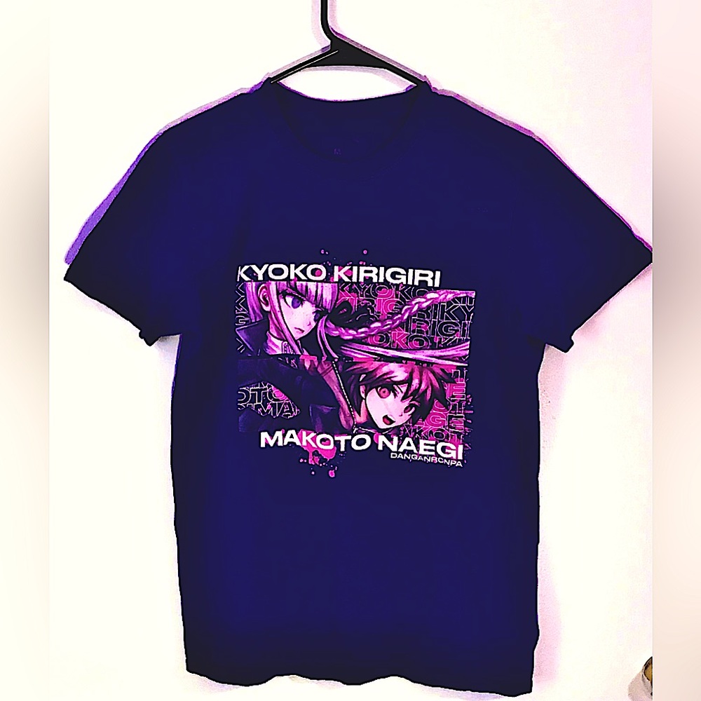 Danganronpa Kyoko Kirigiri Makoto Naegi Anime T-shirt M